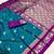 Teal soft silk blend saree with zari weaving meenakari design