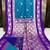 Teal soft silk blend saree with zari weaving meenakari design