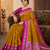 Mustard soft silk blend saree with zari weaving meenakari design