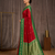 Red soft silk blend saree with zari weaving meenakari design