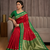 Red soft silk blend saree with zari weaving meenakari design