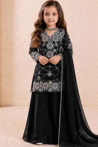 Heavy fox georgette embroidery black readymade salwar suit