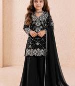 Heavy fox georgette embroidery black readymade salwar suit