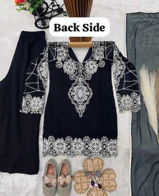 Heavy fox georgette embroidery black readymade salwar suit 3