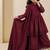 Heavy roman silk embroidery  work and wine readymade salwar suit
