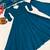 Teal blue vichitra silk blend anarkali palazzo set with embroidered dupatta