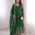 Green fendy silk embroidered gown set with dupatta