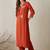 Women Ethnic Motifs Embroidered Pleated Thread Work Kurta with Trousers