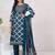 Women Floral Printed Sequinned Cotton Kurta with Trousers & With Dupatta