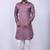 Men's solid pathani kurta and patiala pyjama set - dark lavender