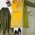 Yellow crepe thread & sequence work palazzo set with georgette dupatta