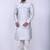 Men's solid pathani kurta and patiala pyjama set - off white