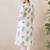 Floral Printed Mandarin Collar Cotton A-Line Kurta With Trousers