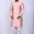 Men's solid pathani kurta and patiala pyjama set - peach