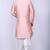 Men's solid pathani kurta and patiala pyjama set - peach