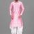 Men's solid pathani kurta and patiala pyjama set - pink