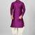 Men's solid pathani kurta and patiala pyjama set - purple