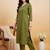 Women Mirror Work Kurta with Trousers
