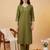 Women Mirror Work Kurta with Trousers