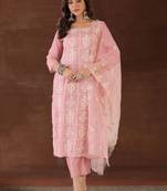 Women Ethnic Motifs Embroidered Thread Work Kurta with Trousers & With Dupatta