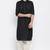 Men's solid pathani kurta and patiala pyjama set - black