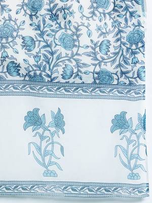 Floral Printed Empire Cotton Kurta with Trousers & Dupatta 5