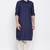 Men's solid pathani kurta and patiala pyjama set - navy blue