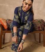 Women Ethnic Motifs Printed Cotton Kurta with Trousers