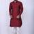 Men's solid pathani kurta and patiala pyjama set - maroon