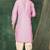 Men's solid pathani kurta and patiala pyjama set - pink