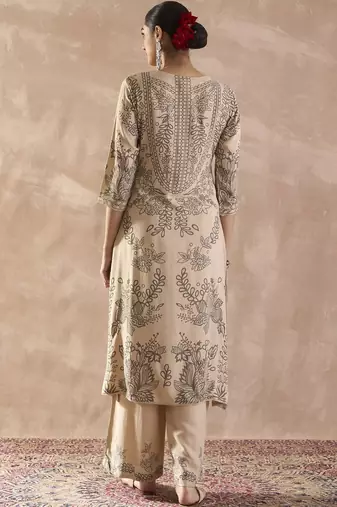 Women Ethnic Motifs Printed Sequinned Kurta with Trousers