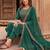 Women Ethnic Motifs Embroidered Thread Work Liva Kurta with Trousers & With Dupatta