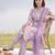 Women Floral Printed Panelled Mirror Work Cotton Kurta with Trousers & With Dupatta