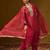 Ethnic Motifs Embroidered Chanderi Silk Straight Kurta With Trousers & Dupatta