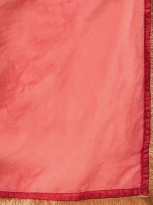 Ethnic Motifs Embroidered Chanderi Silk Straight Kurta With Trousers & Dupatta 6