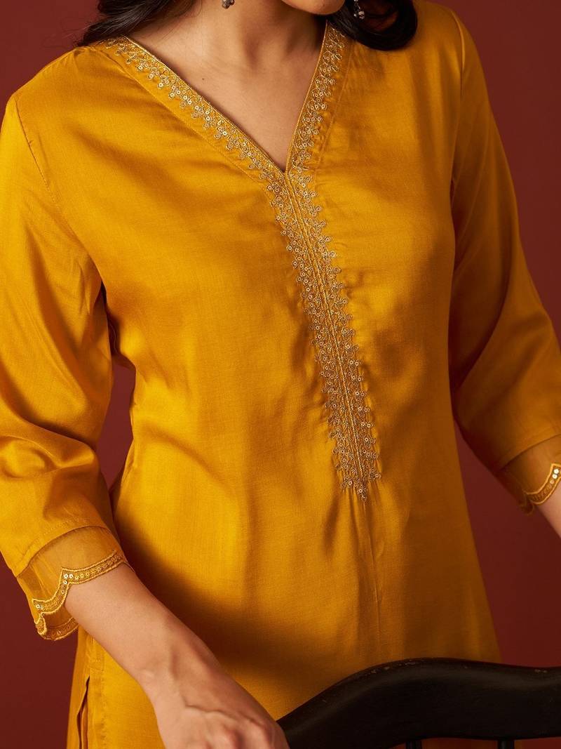 Women Ethnic Motifs Embroidered Sequinned Kurta with Trousers & With Dupatta