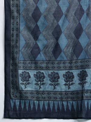 Floral Printed Panelled Cotton Kurta with Trousers & With Dupatta 5