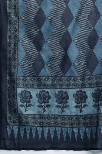 Floral Printed Panelled Cotton Kurta with Trousers & With Dupatta