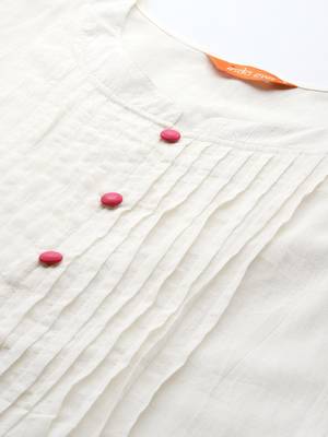 Floral Printed Cotton A-Line Kurta with Trousers 2