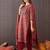 Geometric Printed Mirror Work Cotton Kurta With Trousers & Dupatta