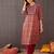 Geometric Printed Mirror Work Cotton Kurta With Trousers & Dupatta