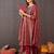 Geometric Printed Mirror Work Cotton Kurta With Trousers & Dupatta
