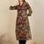 Floral Printed V-Neck Straight Kurta with Trousers