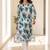 Women Floral Printed Beads and Stones Cotton Kurta with Trousers