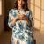 Women Floral Printed Beads and Stones Cotton Kurta with Trousers