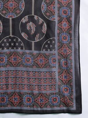 Ethnic Motifs Printed Panelled Cotton Kurta with Trousers & Dupatta 4