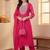 Women Leheriya Printed Thread Work Kurta with Trousers & With Dupatta
