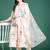 Floral Printed Empire Thread Work Cotton Kurta with Trousers & With Dupatta