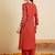 Women Floral Embroidered Thread Work Kurta with Trousers