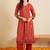 Women Floral Embroidered Thread Work Kurta with Trousers